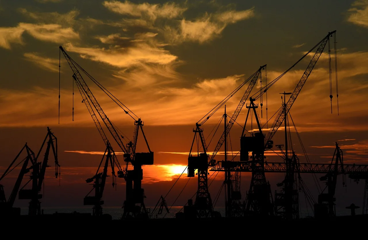 port, crane, silhouette, trade, hamburg, delivery, cranes, heaven, nature, sunset, loading, freight, unload, logistics, industry, port cranes, water